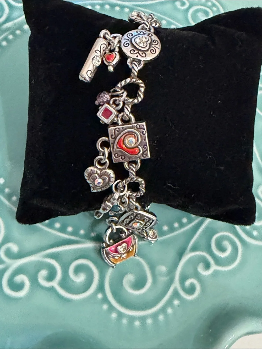Brighton Red Heart Charm Bracelet retired
